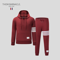 THOM BARNACLE official plus size suit men tb winter solid color trend slim hooded casual wear