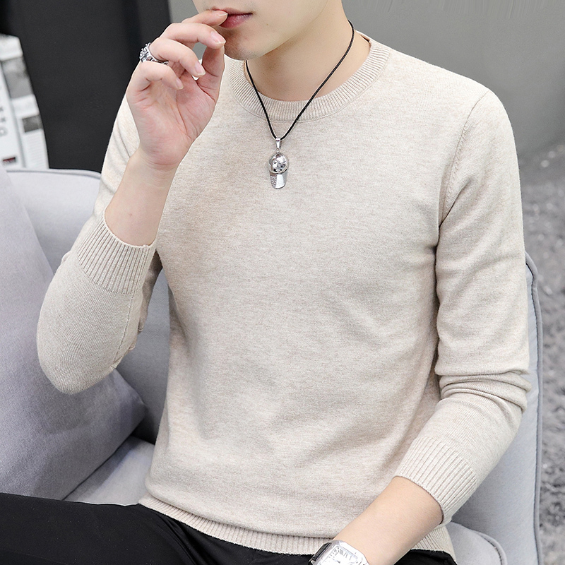 Men's Crew Neck Sweater, Winter 2025 New Korean Style Trendy Base Knitwear, Simple Versatile Trendy Brand Inner Wear Sweater