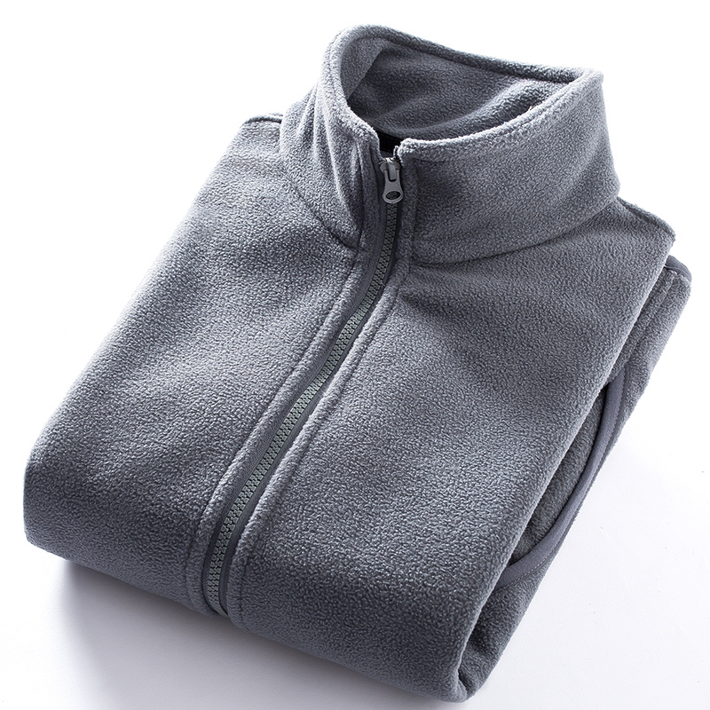 Fleece Jacket Men's Polar Fleece Coat Outdoor Softshell Jacket Liner Spring Autumn Winter Double-Sided Thickened Sweatshirt Cardigan