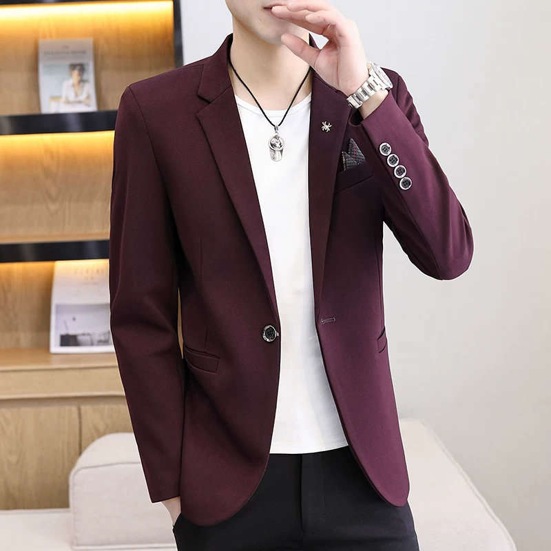 Трендовый осенний классический пиджак, корейский стиль, slim fit