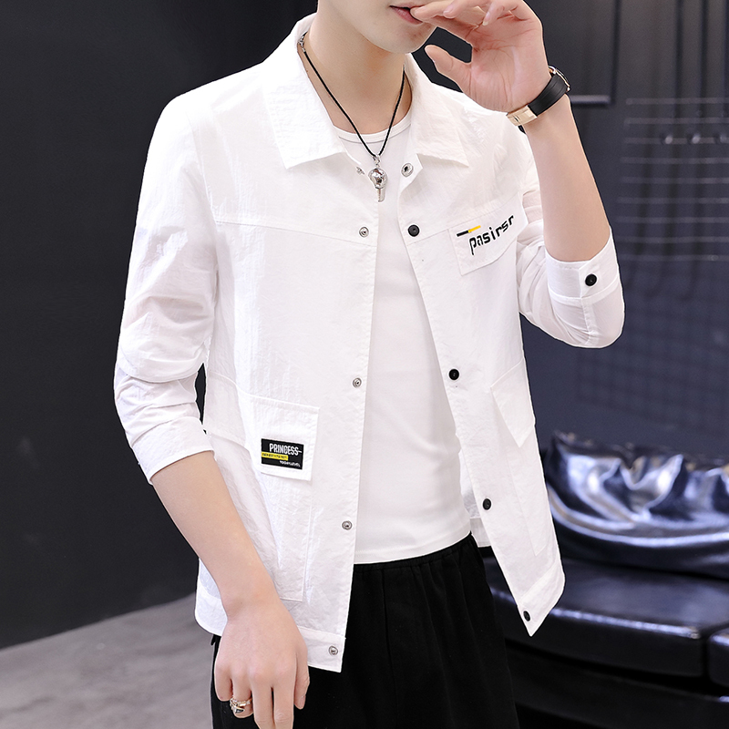 Men's Summer Thin Jacket 2026 New Sun Protection Clothing Versatile Trendy Casual Summer Wear Lapel Work Jacket Top