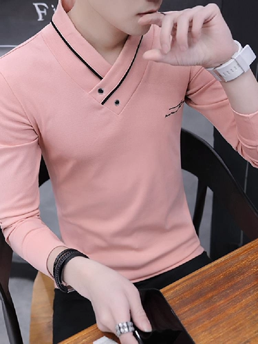 Лонгслив, осенняя трендовая толстовка, базовое приятное телу термобелье для школьников, V-образный вырез, в корейском стиле