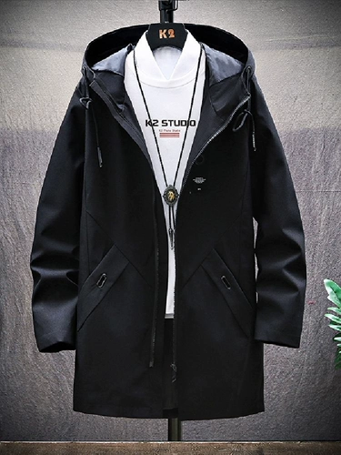 Демисезонная корейская куртка, плащ, облегающий крой, длина миди