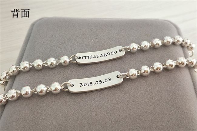 Sản phẩm mới giới thiệu sản phẩm trang sức bạc trẻ em chuyển hạt bạc vòng tay trẻ em vòng chân Tự làm chữ chống thất lạc vòng tay tháng sinh nhật - Vòng chân