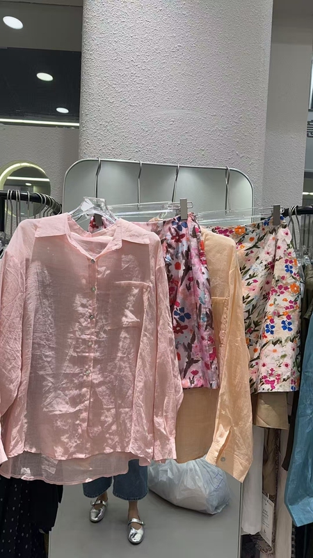 2026 Summer Thin Loose Long-Sleeve Shirt and Printed Skirt Set, Relaxed Fit, Slimming and Age-Reducing Two-Piece Set 7655