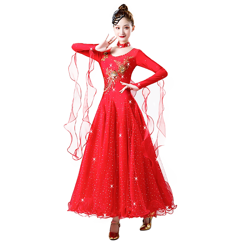 Black blue ballroom dance dresses for women girls Ballroom dress modern