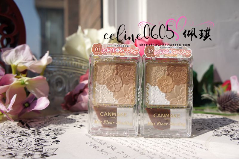 Nhật Bản CANMAKE khắc năm màu rực rỡ Cánh hoa nổi bật sửa chữa bóng bột lựa chọn 2 màu phấn tạo khối nào tốt