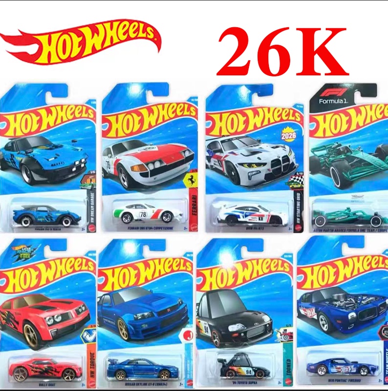 2026 K Batch Hot Wheels Alloy Car F1 Mclaren Ferrari Optimus Prime Bugatti Car Model Toy