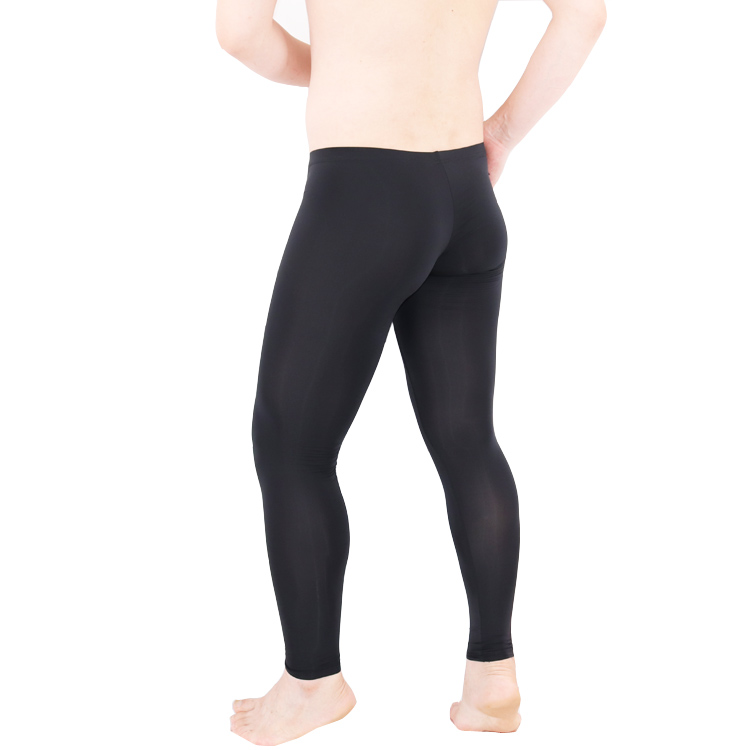 Quần bó sát nam trong suốt quần chín điểm quần lụa băng dài quần legging túi siêu mỏng gợi cảm quần xì nữ