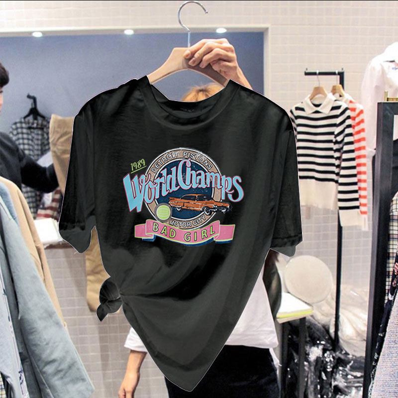 Summer cotton short sleeve T-shirt, jacket, 2021 years, Korean style, round collar Summer cotton short sleeve T-shirt, jacket, 2021 years, Korean style, round collar