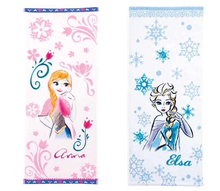 Snow Princess Foreign Trade Japan Tail Single Girl Pure Cotton Jacquard Cartoon Full Cotton Children Wash Face Towel Square Towel Soft