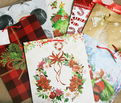 Merry chritmas Christmas Joy Ode Gift packaging paper bag New Year hand-held kraft paper bag Party gift