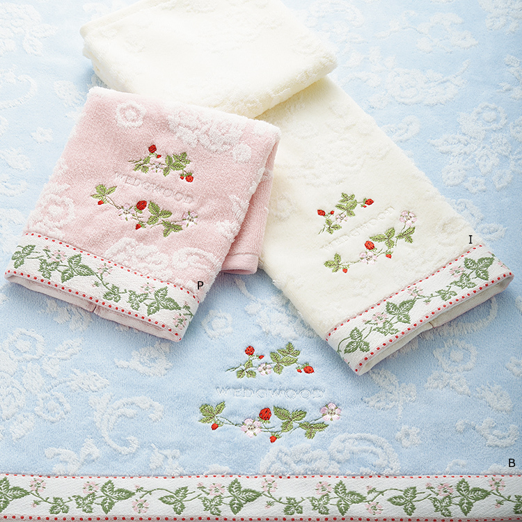 British Royal Family's Exclusive Wedgwood "Wild Strawberry Complexion" Non-Twisted Long-Staple Cotton Exquisite Embroidered Towel and Bath Towel