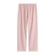 MUJ unprinted quality pajamas flannel women's pure cotton home pants's plaid double-layer gauze trousers autumn and winter couple style