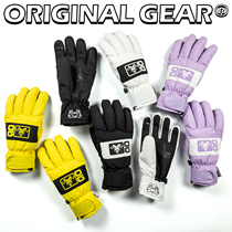 Original  OG  21 reflective logo mens and womens single and double board waterproof warm ski five-finger gloves can touch the screen