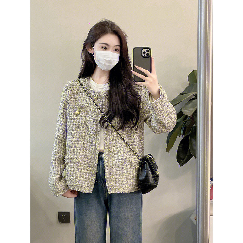 Xiaoxiang celebrity wind jacket female 2023 new spring and autumn style French temperament high-end sense short top autumn autumn winter