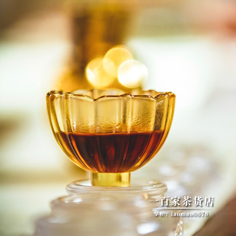 The Liang Ming Yugufa Glass) Flower Letter 2 Light Golden Tasting Tea Cup Original Design Tea Set Original Design