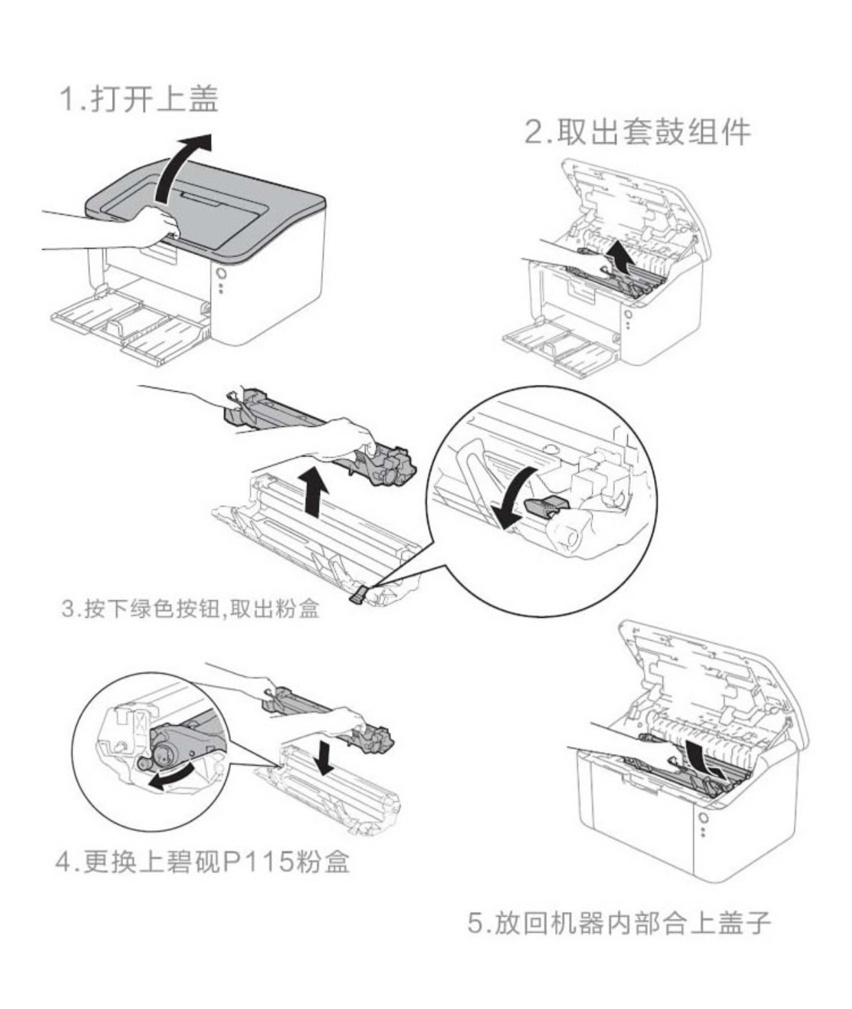 Thích hợp cho hộp mực gốc Fuji Xerox m118w p115b / w sấy trống p118 trống trống fs máy in docuprint trống bột xerox hộp bột fujixerox hộp mực laser m115b - Hộp mực