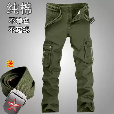 Special forces outdoor multi-pocket overalls, military camouflage pants, military pants, men's straight long pants, slim-fit field army pants
