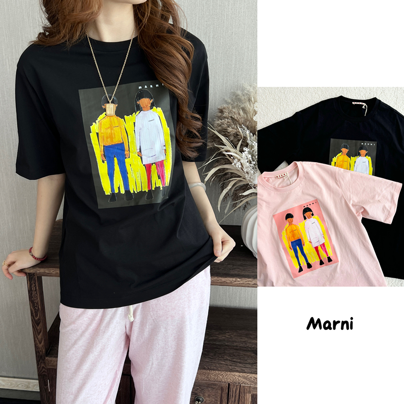 26 Early Spring! Marni Big Kids' Cartoon Pattern Short-Sleeve T-Shirt, 2 Colors