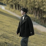 Хаки мужское осеннее расширенное шерстяное пальто, костюм, куртка, изысканный стиль