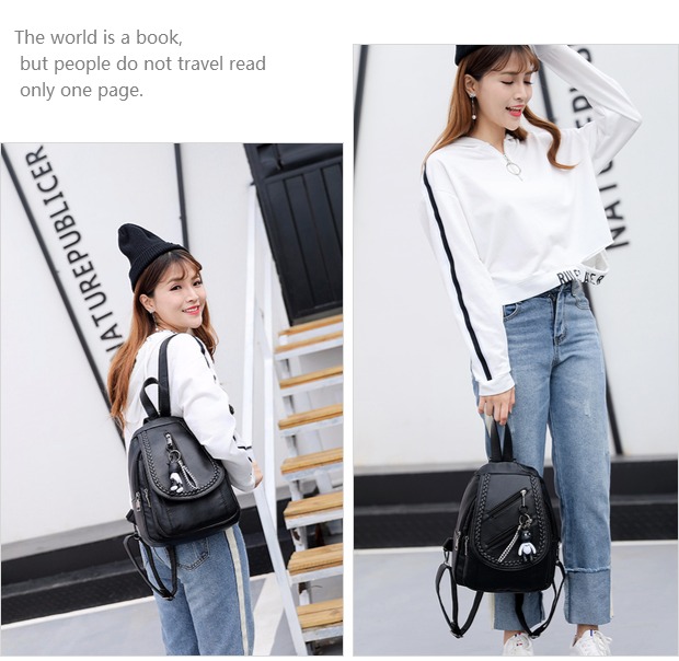 Ba lô nữ Hàn Quốc phiên bản của thời trang da mềm giản dị hoang dã mini bag 2018 triều mới túi ngực nữ ba lô balo nữ