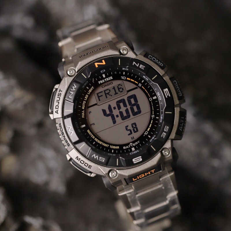 Casio Protrek Titanium Alloy Solar Outdoor Adventure Mountaineering Watch Altitude Temperature Men's Prg-340T-7