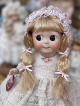 Boutique small cross-eyed doll foreign artist ceramic antique doll 1980 35 cm unique product