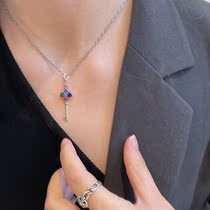 Small treasure s925 pure silver colorful zircons stone key pendant female only pendant necklace item pendant light extravagant high level cold wind
