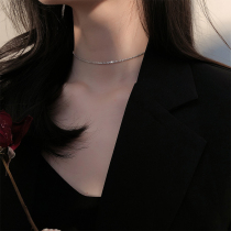 Small crowddesign full Star necklace woman choker short section of pure silver lock bonnet red minimalist Temperament Personality Tide