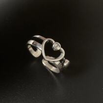 Small Treasure s925 Pure Silver Small Treasure Unique Design Rome Digital Loving Opening Ring Female Fashion Personality Advanced