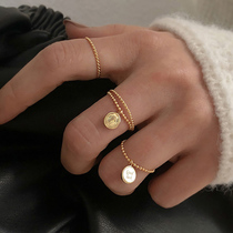 Xiaobao 925 sterling silver chain goddess index finger ring female niche design cold wind advanced ins tide light luxury stacking