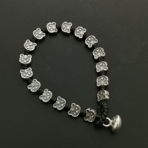 Small Po 925 pure silver Virgin Year Black Rope Red Rope Tiger Bracelet Women Ins small crowdsourced design Refined and luxurious senior