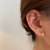 Xiaobao s925 sterling silver geometric earrings summer 2021 new trendy womens niche design sense high-end temperament earrings