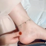 Toàn thân s925 sterling bạc 2018 mới trăng sao nữ vòng chân nữ phiên bản Hàn Quốc của bạn gái sinh viên giản dị gợi cảm Sen lắc chân nữ inox