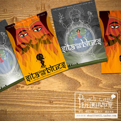 Blues song Sita Sings The Blues India Fine Painted Decoration Style Postcard