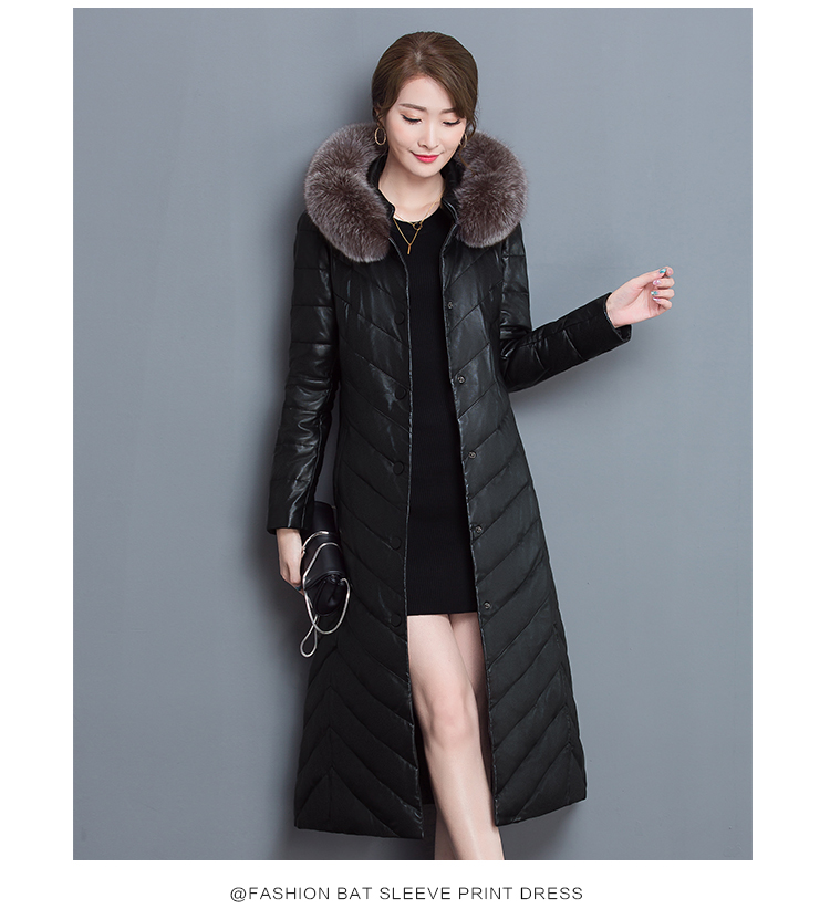 Áo khoác da xuống quần áo cotton 2018 mùa đông mới của phụ nữ XL PU da qua đầu áo khoác dày áo gió dài áo da lộn zara