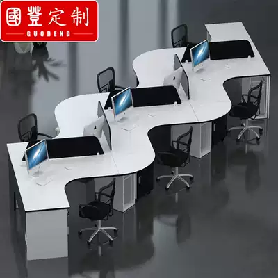 Spot creative staff desk Simple modern computer desk and chair 6 artificial positions 3 4 5 people screen workbench