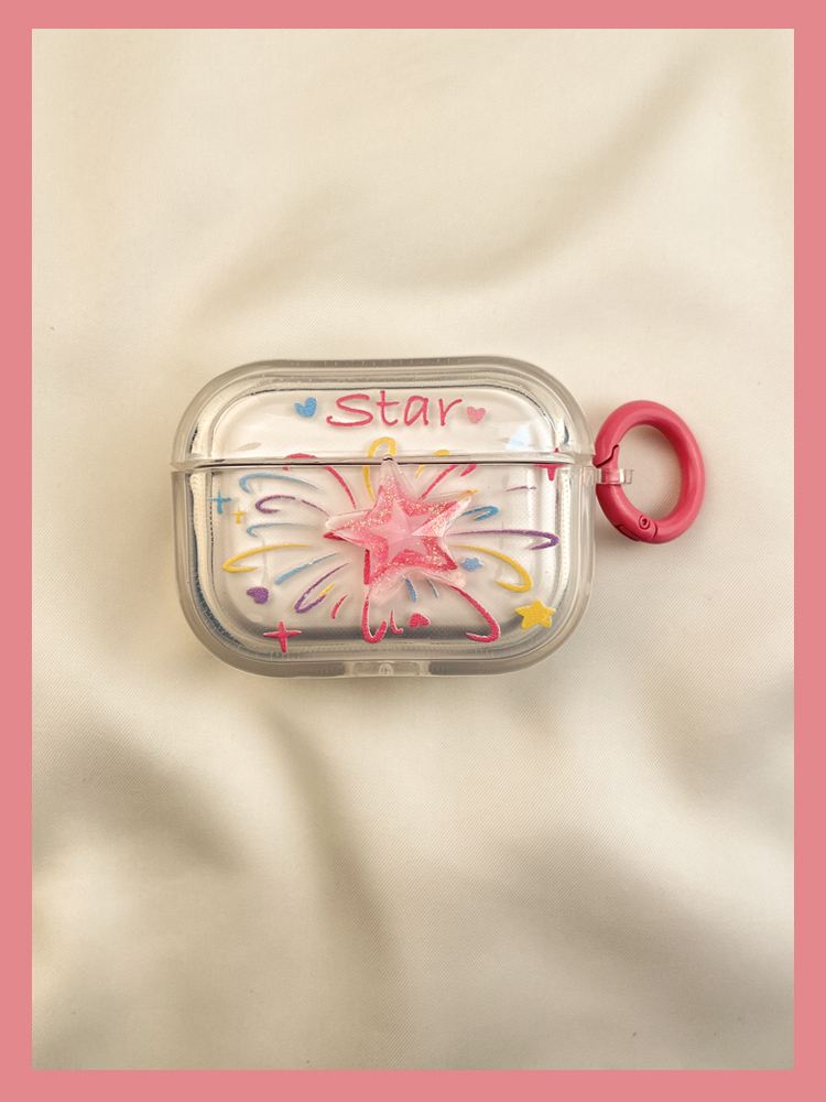 Custodia protettiva per Airpods3 con stelle di fuochi d'artificio colorati, auricolari wireless Bluetooth AIPods2, custodia morbida 1° 3°_voghion.com