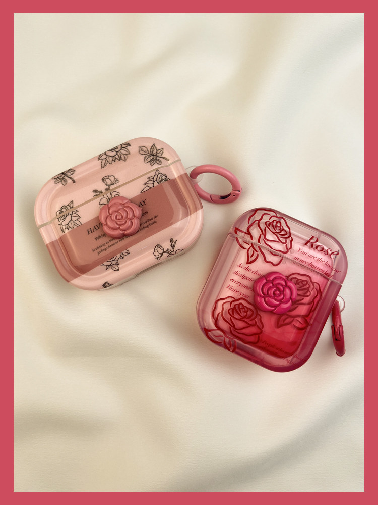 Ins Line Rose Schutzhülle Airpod3 Geeignet für Airpods Pro Kopfhörer Soft Case Zweite Drahtlose Bluetooth 1 Dritte_voghion.com