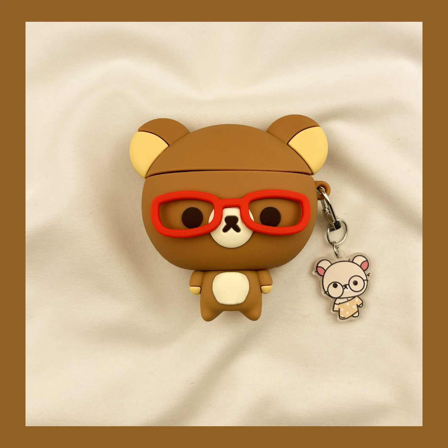 Защита для очков в стиле веселья и милоты Rilakkuma для AirPods4, чехол для AirPods3 совместимый с Apple Pro наушники, чехол 2-го поколения, беспроводной Bluetooth, 1-я третья 2-я AirPod Pro, 4-я 5-я коробка