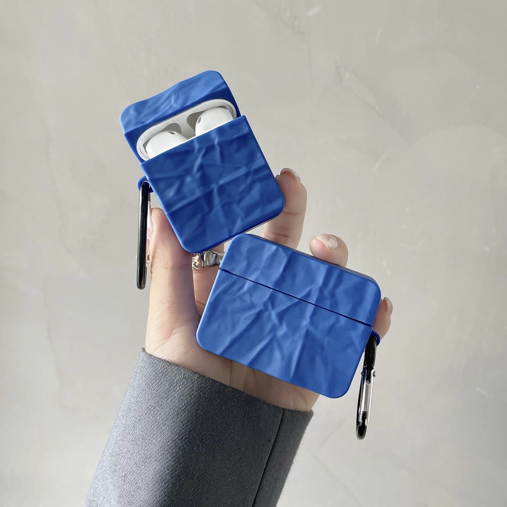 Lämplig för 3 skyddsfodral, vikta Klein Blue airpods trådlösa Bluetooth-hörlurar, mjuka silikonpods (4), 3:e_voghion.com
