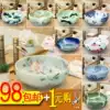 American washbasin table basin Vintage ceramic washbasin Powder room art basin Round household art table basin