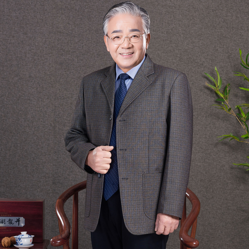 Mùa xuân và mùa thu trung niên nam phù hợp với áo sơ mi tây kinh doanh bình thường phù hợp với tuổi trung niên cha - Cao bồi thời trang nam