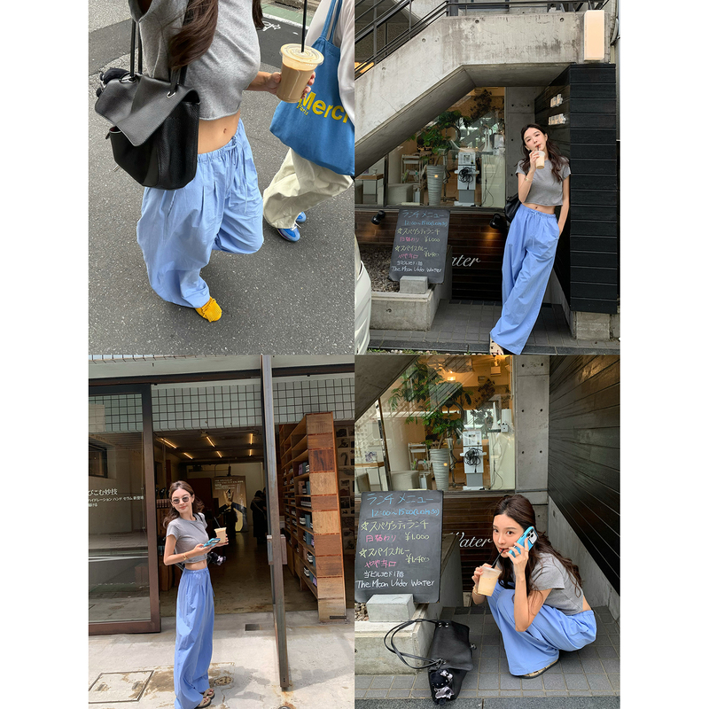 Shi Wei Liang Jennie Pants Sagging Style Casual Pants Women's Thin Cotton Fashionable Cool Long Pants Shi Wei Liang Jennie Pants Sagging Style Casual Pants Women's Thin Cotton Fashionable Cool Long Pants