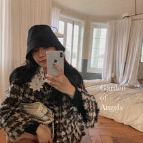 Shi Weiliang custom fabric ~ wool plaid pearl buckle set alpaca wool set