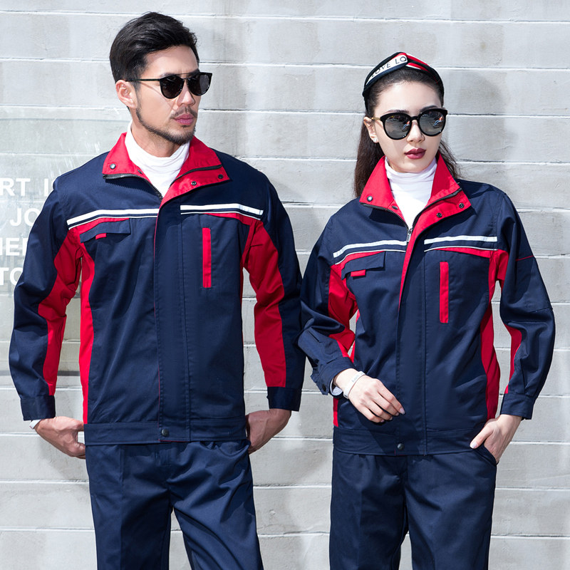 Autumn and winter long-sleeved overalls suit male labor insurance factory clothing car wash repair auto repair overalls wear-resistant top custom