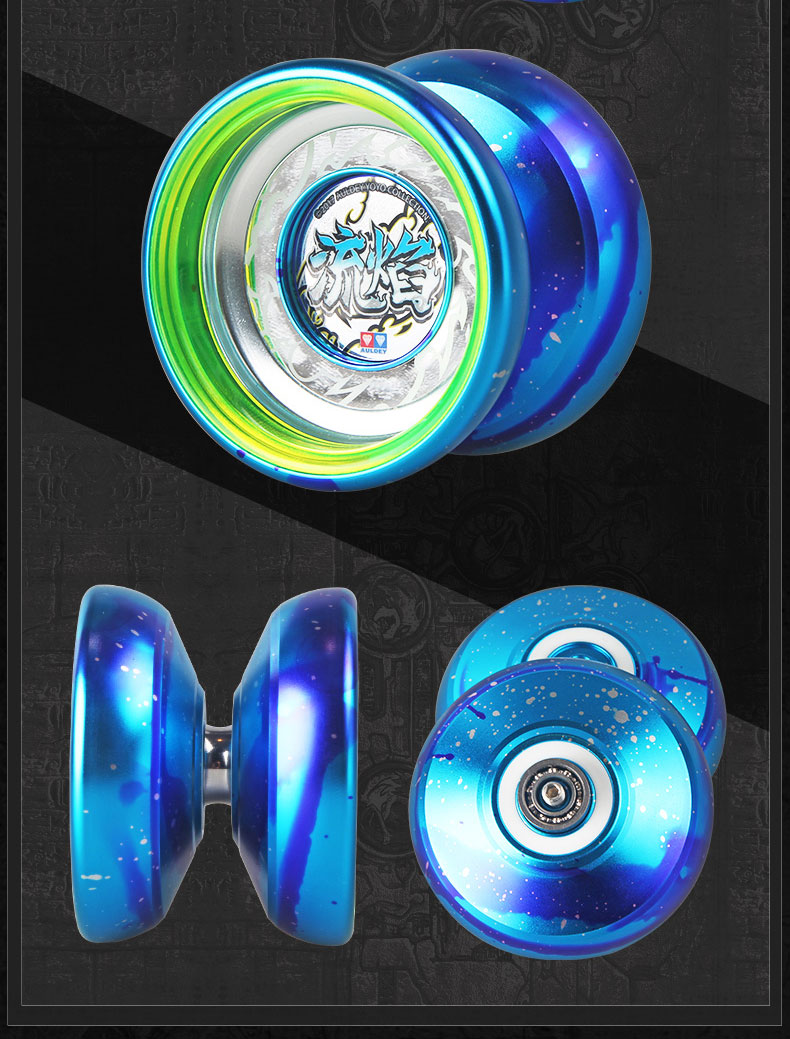Chính hãng Audi Double Drill Fire Juvenile King Yo-Yo Metal Fancy Ball Flow Flame Rounding Tour Yo-Yo Toy yoyo bằng thép siêu bền