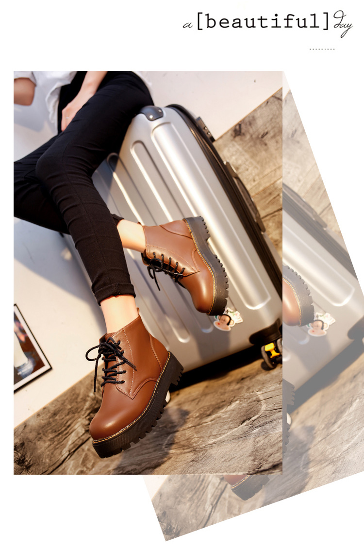 Giày cao cổ trẻ em 2018 mới mùa xuân và mùa thu Bốt hoang dã của phụ nữ Gió Anh boot nữ cổ thấp