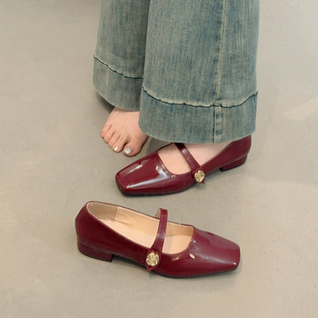French-Style Low-Heeled Red Mary Jane Spring Shoes Fairy Shoes 2025 New Spring and Autumn Versatile Gentle Evening Shoes
